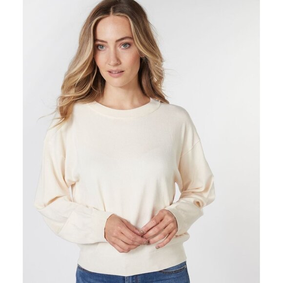 Esqualo Small Boxy Basic Knit Sweater Ivory Classic, minimalist - Picture 1 of 6